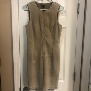 Theory Lamb Skin Beige Mini Dress Size 4